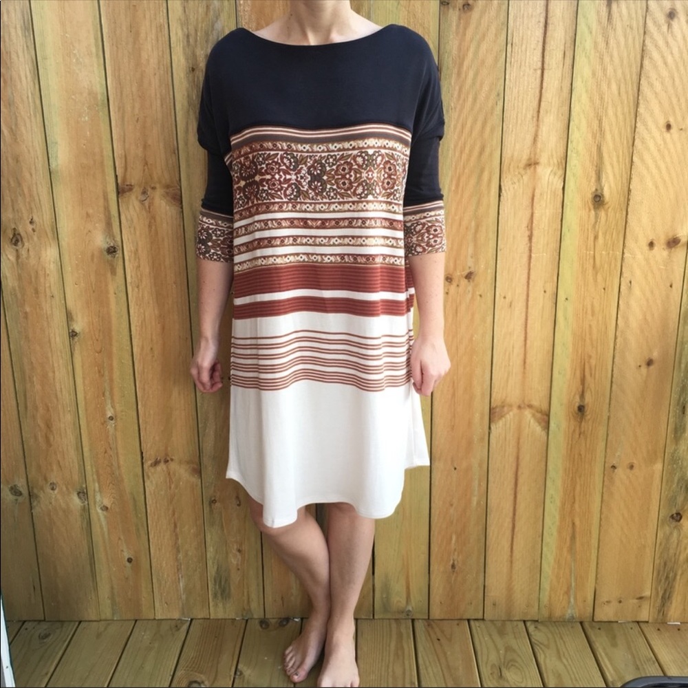 Free People Dress S Oversized Striped Long Sleeve